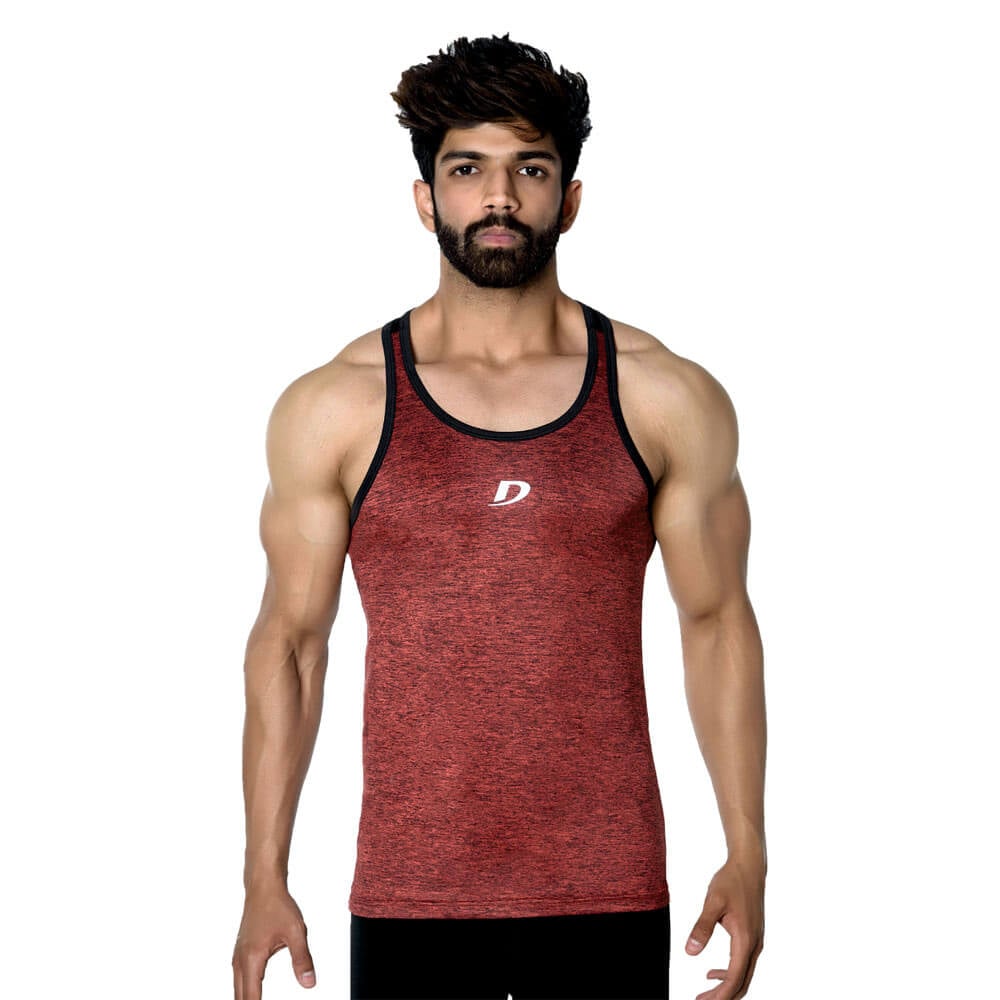 1 - Decisive Fintess 2 Ton Slim Fit Stringer Vest,  Marron  XXL 