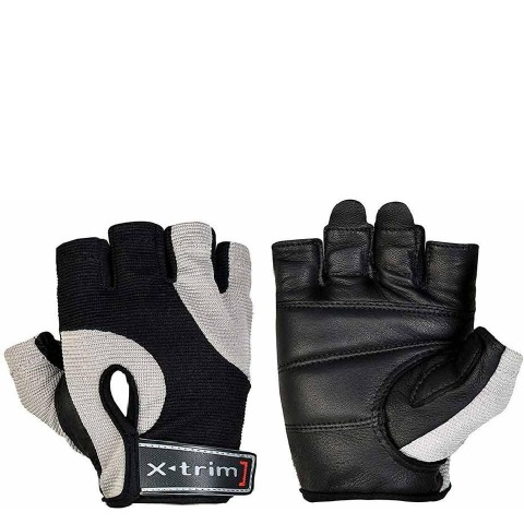 1 - Xtrim Endura Washable Leather Weight Lifting Gloves for Men,  Black & Grey  XXL 