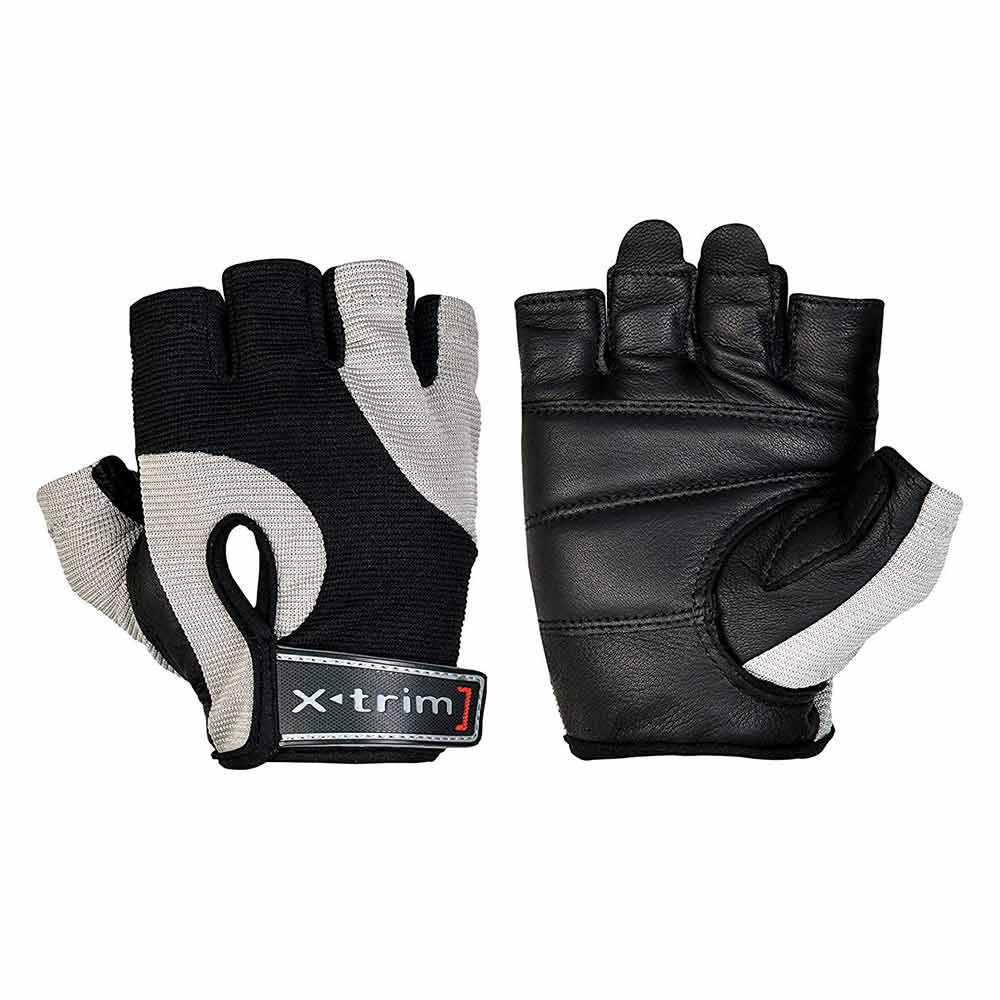 1 - Xtrim Endura Washable Leather Weight Lifting Gloves for Men,  Black & Grey  XXL 