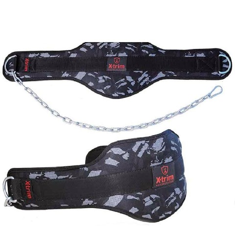 Xtrim 8 Inch Dipping Belt Heavy Duty 32 Inch Steel Chain Extra Padded Durable Design,  Multi Color  Adjustable 