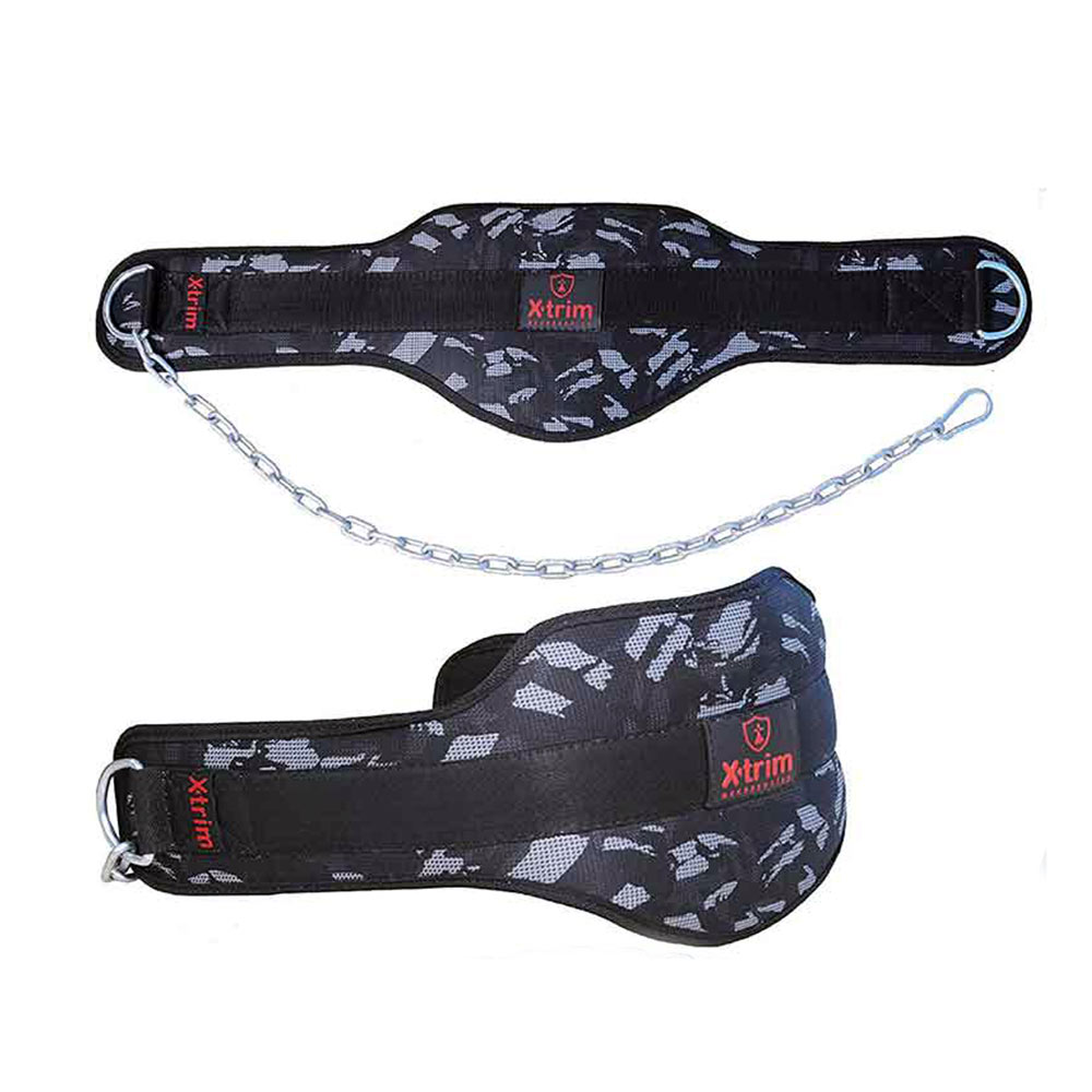 Xtrim 8 Inch Dipping Belt Heavy Duty 32 Inch Steel Chain Extra Padded Durable Design,  Multi Color  Adjustable 