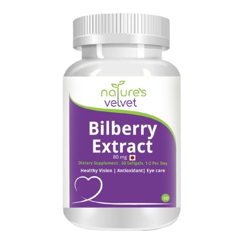 Natures Velvet Bilberry Extract,  60 softgels 