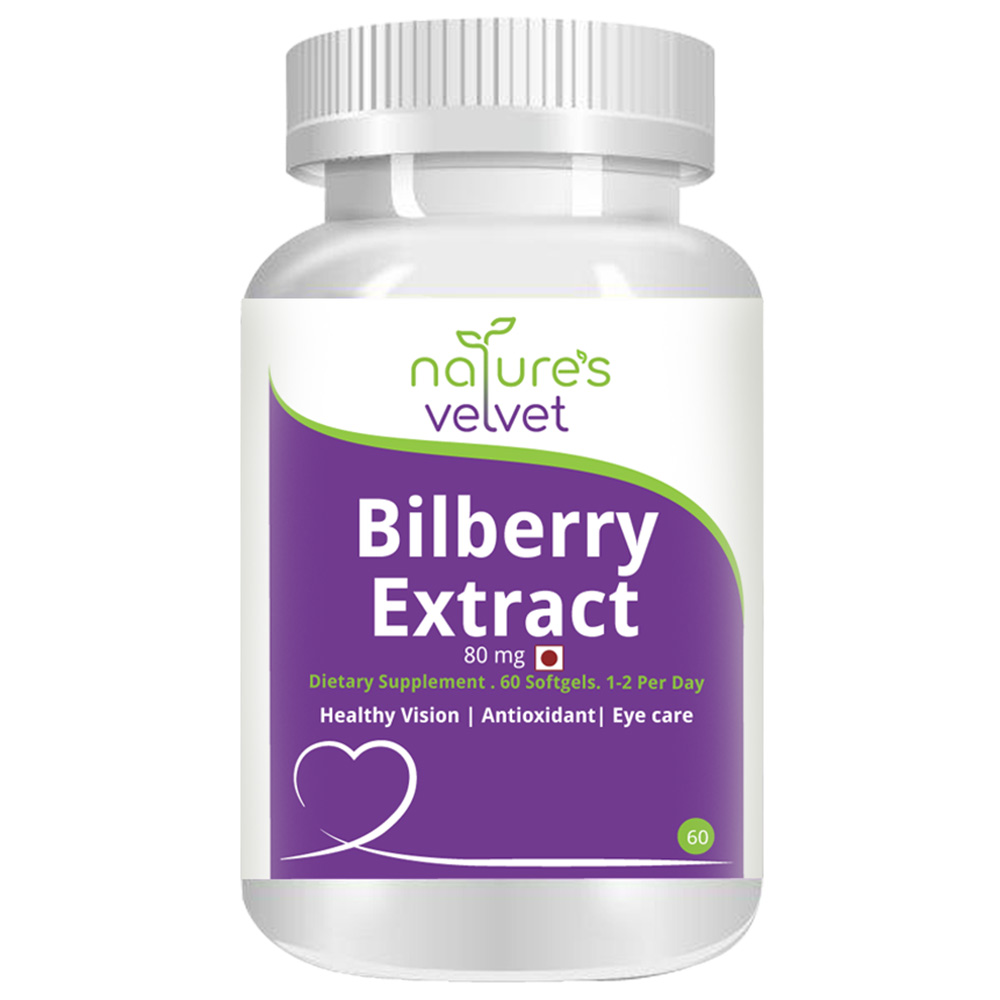 Natures Velvet Bilberry Extract,  60 softgels 