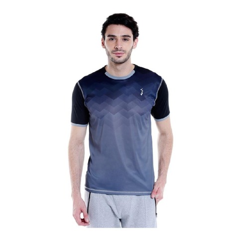 Campus Sutra Printed Men Round or Crew T Shirt,  Blue  Small 