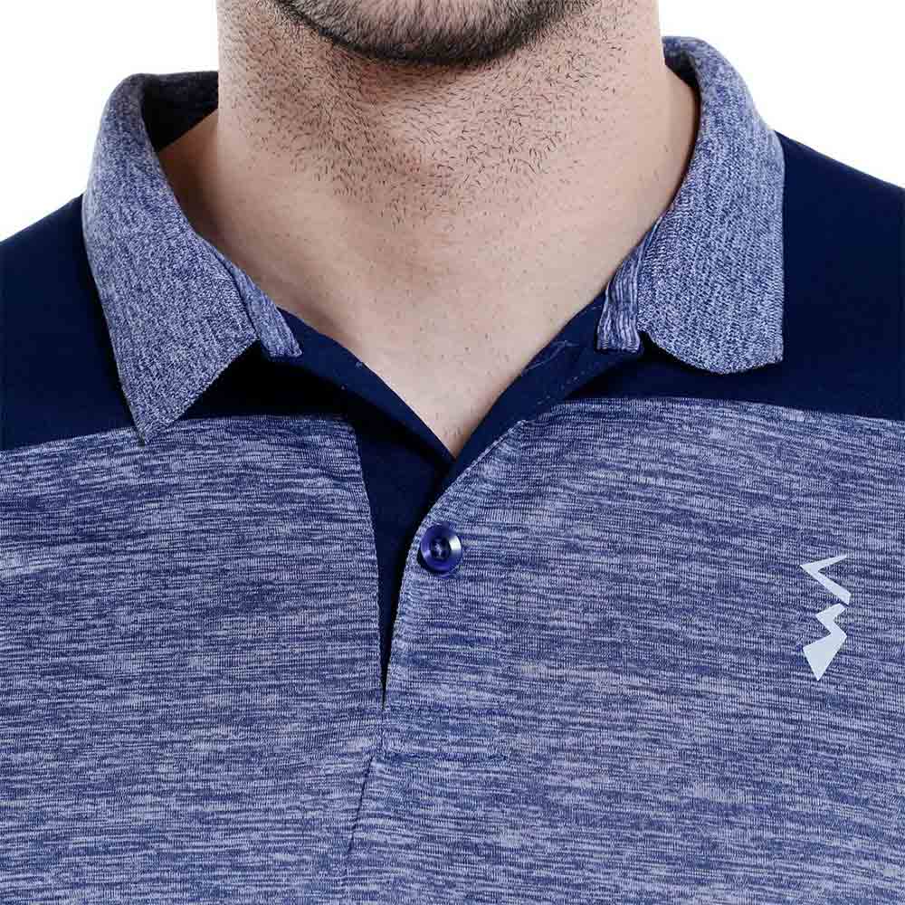 3 - Campus Sutra Solid Men Polo Neck T Shirt,  Blue  Small 