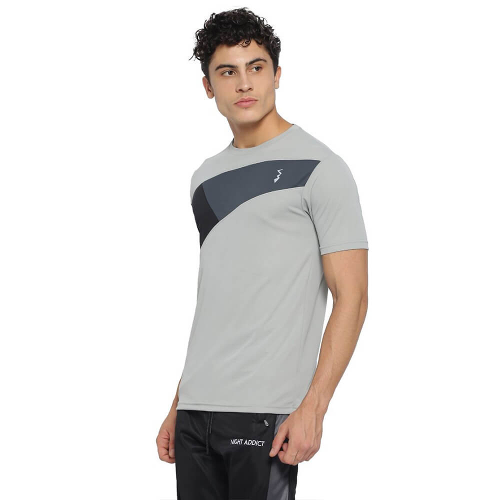 3 - Campus Sutra Solid Men Round or Crew Half Sleeve T Shirt,  Grey  Medium 