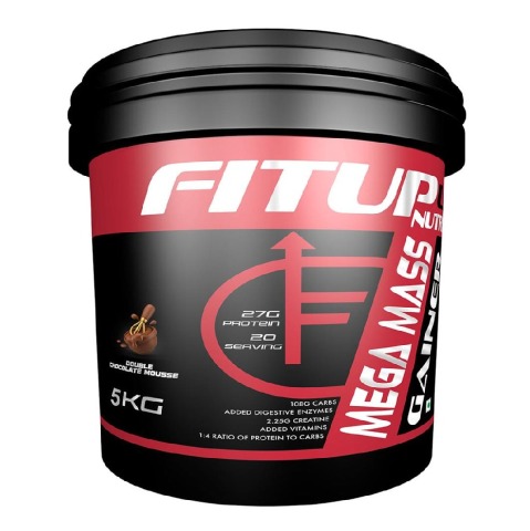 1 - Fitup Life Mega Mass Gainer,  11 lb  Double Chocolate Mousse 
