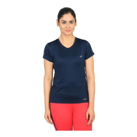 2 - Vector X Women's Polyester Round Neck T Shirt (VTDF 015), Navy Blue Large