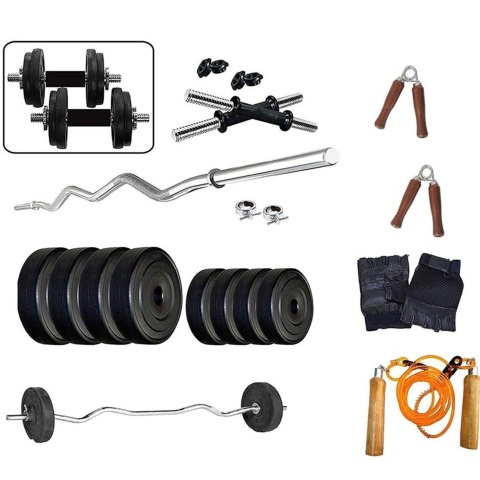 1 - Aurion 20C3 Plastic Home Gym Set 20Kg (Black)