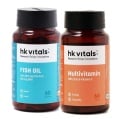 HK Vitals Fish Oil 60 Softgels with Multivitamin 60 vegetarian tablets, 2 Piece(s)/Pack
