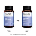 3 - HK Vitals Iron + Folic Acid with Zinc Vitamin B12 & Vitamin C,  60 capsules