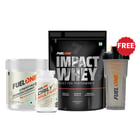 Fuel One Impact Whey Protein 1kg Chocolate & Creatine Monohydrate 100g & Daily Multivitamin 30 Tabs Combo