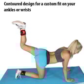 5 - Fitsy Ankle Weights,  Red & Black  1 kg 