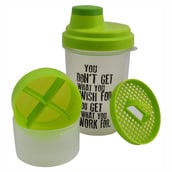 1 - Greenbee Protein Shaker,  Transparent Green  500 ml 