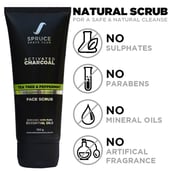 3 - Spruce Shave Club Activated Charcoal Face Scrub,  100 g  Tea Tree & Peppermint 
