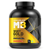 6 - MuscleBlaze Whey Gold Protein  OP,  4.4 lb  Strawberry Shake 