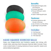 1 - Fitsy Exercise Grip Ball - Set of 3,  Multicolor  5.5X7 cm 