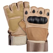 Fitsy Gym Gloves with Wrist Wrap for Workouts,  Brown  Large 