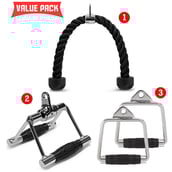 Fitsy 3Pc Cable Attachments - Rubber,  Silver 