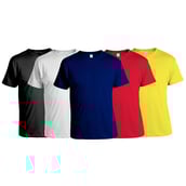 1 - Gym Brute 5 T-Shirt Combo, White,Blue,Black,Yellow,Red Medium