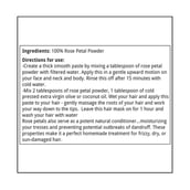 ingredients - Natures Velvet Rose Petal Powder,  250 g  for All Hair & Skin Types 