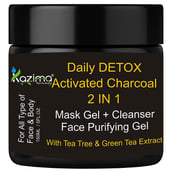 Kazima Daily Detox Activated Charcoal 2 In 1 Mask Gel,  150 ml  Mask Gel + Cleanser Face Purifying Gel 