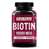 1 - Simply Nutra Biotin 10000mcg with Keratin + Piperine,  90 tablet(s)  Unflavoured 