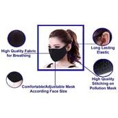 2 - Ajeraa Unisex Adjustable Anti Dust Anti Pollution Reusable Washable Face Mouth Mask,  Black (Pack of 12) 