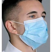 2 - Ajeraa 3 Ply Ear Loop Medical Surgical Dust Face Mask,  Blue (Pack of 20) 