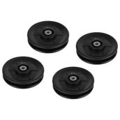 B Fit USA Gym Pulley with Inbuilt Bearing and Bush, 5Inch Black Set of 4