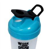 1 - Greenbee Work Dream Never Protein Shaker, Transparent with Sky Blue Cap 500 ml