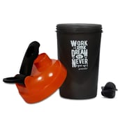 2 - Greenbee Work Dream Never Protein Shaker,  Black with Orange Cap  500 ml 
