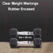 Fitsy Hex Dumbbells (AR2049),  Black  10 kg 