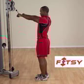 1 - Fitsy Straight Press Down Rubber Bar,  Silver and Black 