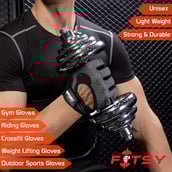 4 - Fitsy Gym Gloves with Padding,  Grey  Large 