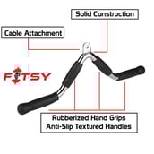 1 - Fitsy V Shape Tricep Bar,  Silver and Black 