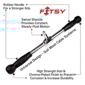 3 - Fitsy 2Pc Cable Attachment - Rubber,  Black 