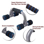 3 - Fitsy No 2512 Push Up Bar,  Black and Blue  Free Size 