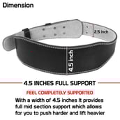 1 - Fitsy Weight Lifting Belt Cushion Leather,  Black  Large 