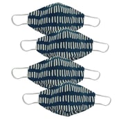 MASKS4U Regel Tri-Warp Printed Mask Pack of 4,  Blue & Grey 