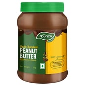 Front - Nouriza Dark Chocolate Peanut Butter Spread (Creamy),  1 kg  Added Vitamins Minerals Omega 