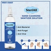 use - West Coast Hand Sanitizer Solution Spray,  Fragrance Free  500 ml  Anti Bacterial Fungal Viral 