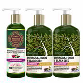3 - Morpheme Remedies Bhringraj Onion & Black Seed Combo, 3 Piece(s)/Pack Hair Shampoo 300ml + Conditioner 300ml + Hair Oil 200ml
