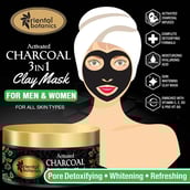 Benefit1 - Oriental Botanics Activated Charcoal 3 IN 1 Clay Mask, 100 g Pore Detoxifying, Whitening & Refreshing