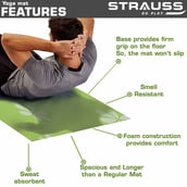 1 - Strauss Floral Yoga Mat,  Green  6 mm 
