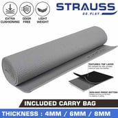 1 - Strauss Yoga Mat,  Grey  6 mm 