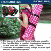 1 - Strauss Yoga Mat Bag (Full Zip), Polka Dots Pink 28 Inch