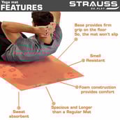 1 - Strauss Floral Yoga Mat,  Orange  6 mm 