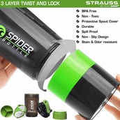 1 - Strauss Spider Shaker Bottle,  Green  500 ml 