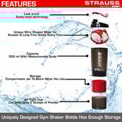 3 - Strauss Spider Shaker Bottle,  Red  500 ml 